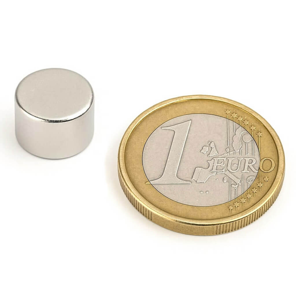 Aimant néodyme disque Ø12 x 8mm, puissance 4.80kg