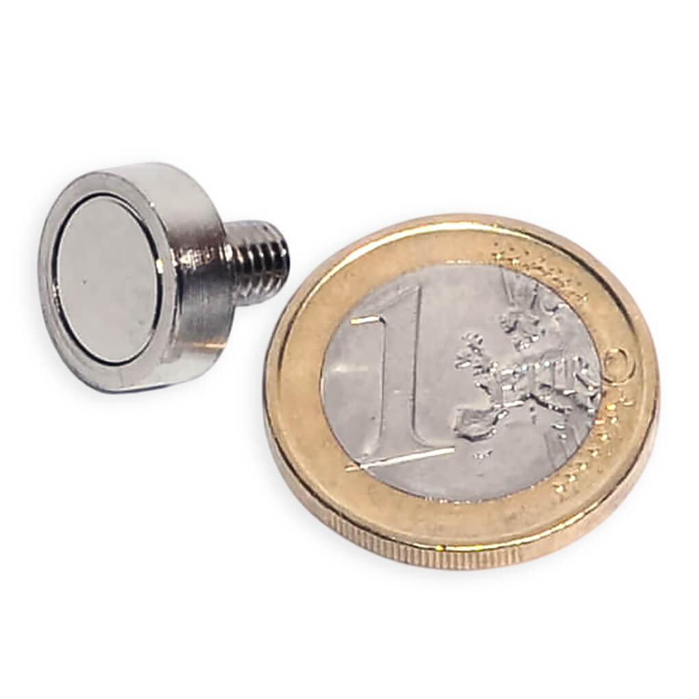 Aimant néodyme Ø 13mm avec tige filetée M5, puissance 4 kg 46 Aimant néodyme Ø 13mm avec tige filetée M5, puissance 4 kg