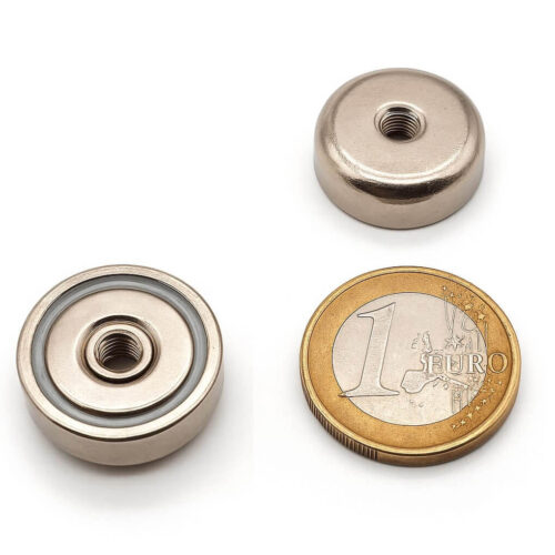 Aimant avec trou fileté Ø 20mm, puissance 8kg
