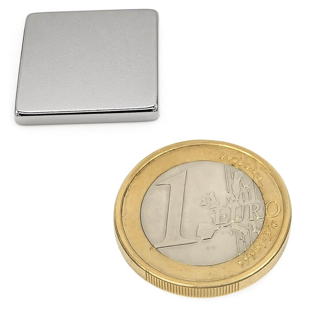 Aimant néodyme bloc 20x20x3mm, puissance 4.2kg