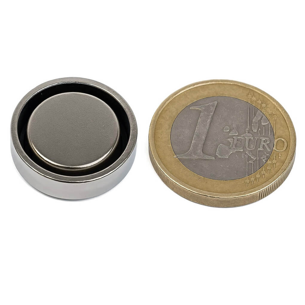 aimant néodyme en pot d'acier Ø20 x 6mm