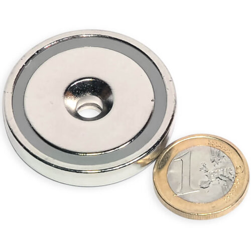 Aimant néodyme ⌀42mm avec trou de fixation, puissance 65kg