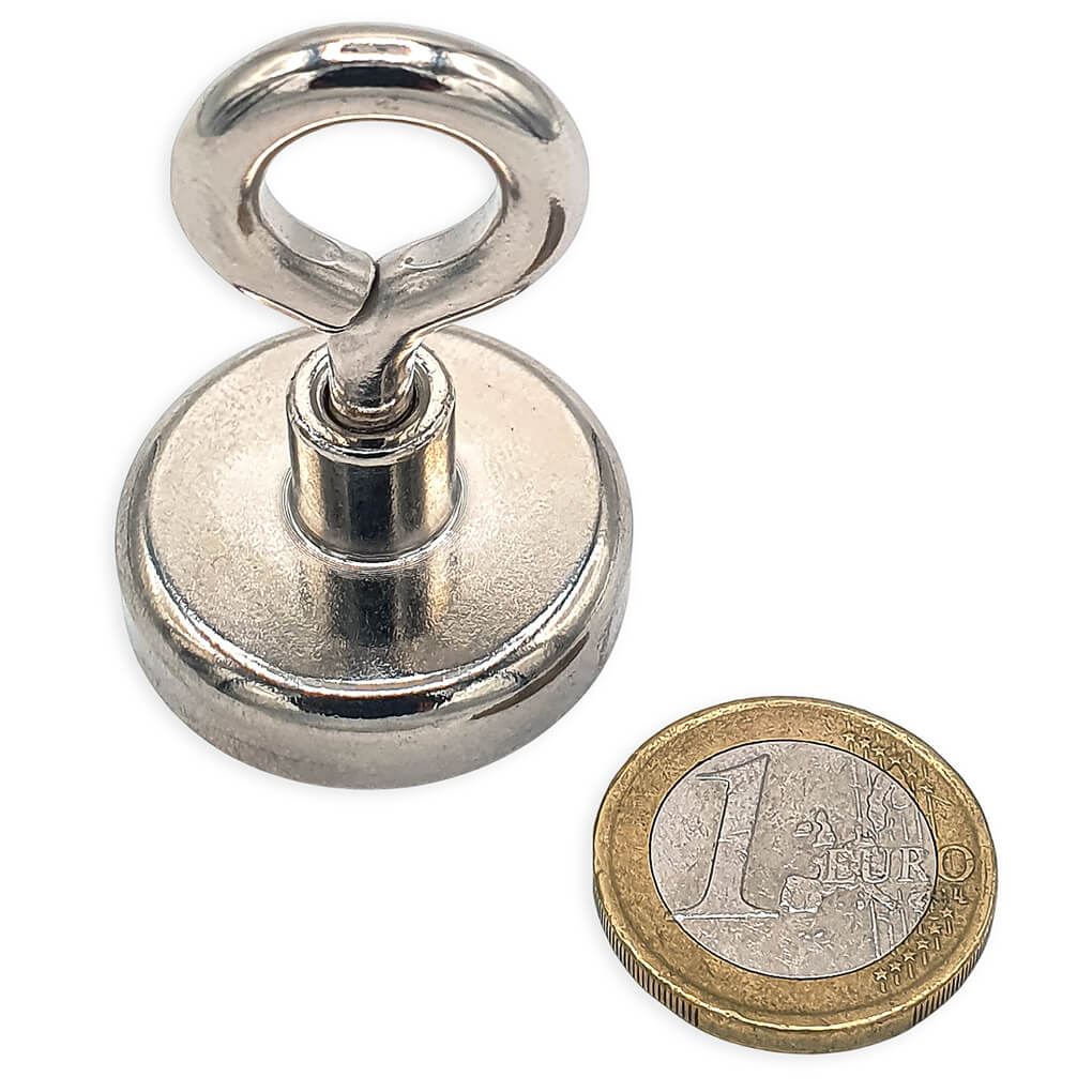 Aimant avec œillet Ø32mm, puissance 34kg 49 Aimant avec œillet Ø32mm, puissance 34kg