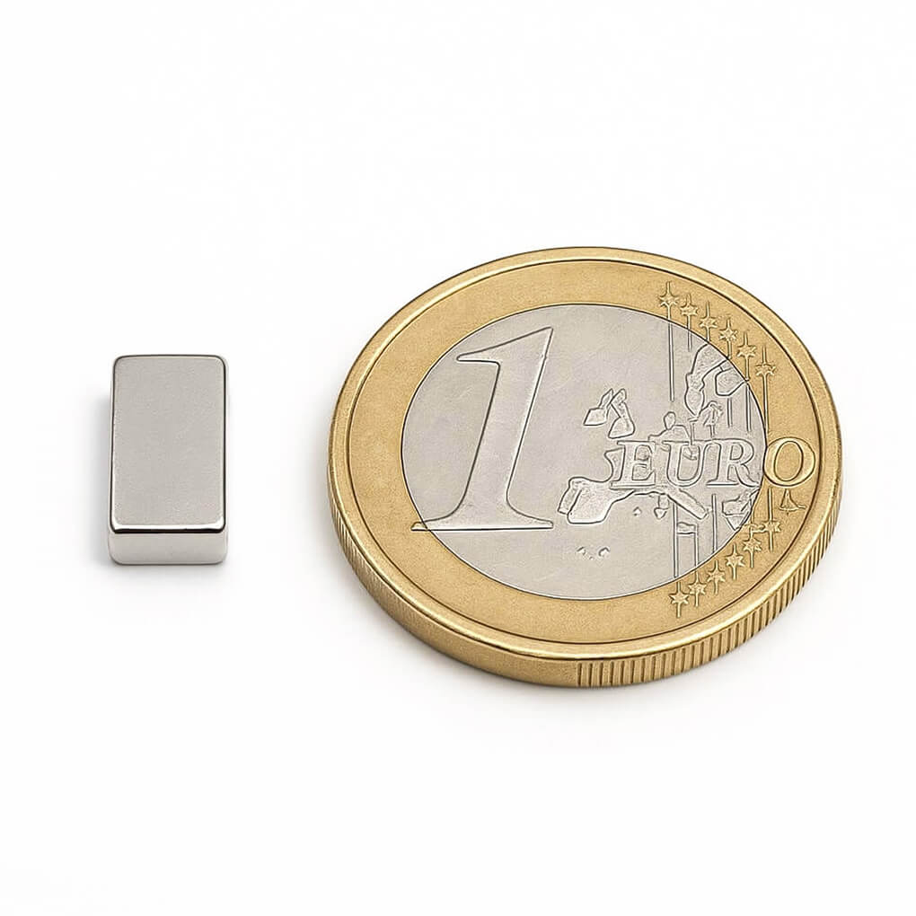 Aimant néodyme bloc 10x5x3mm, puissance 1.5kg