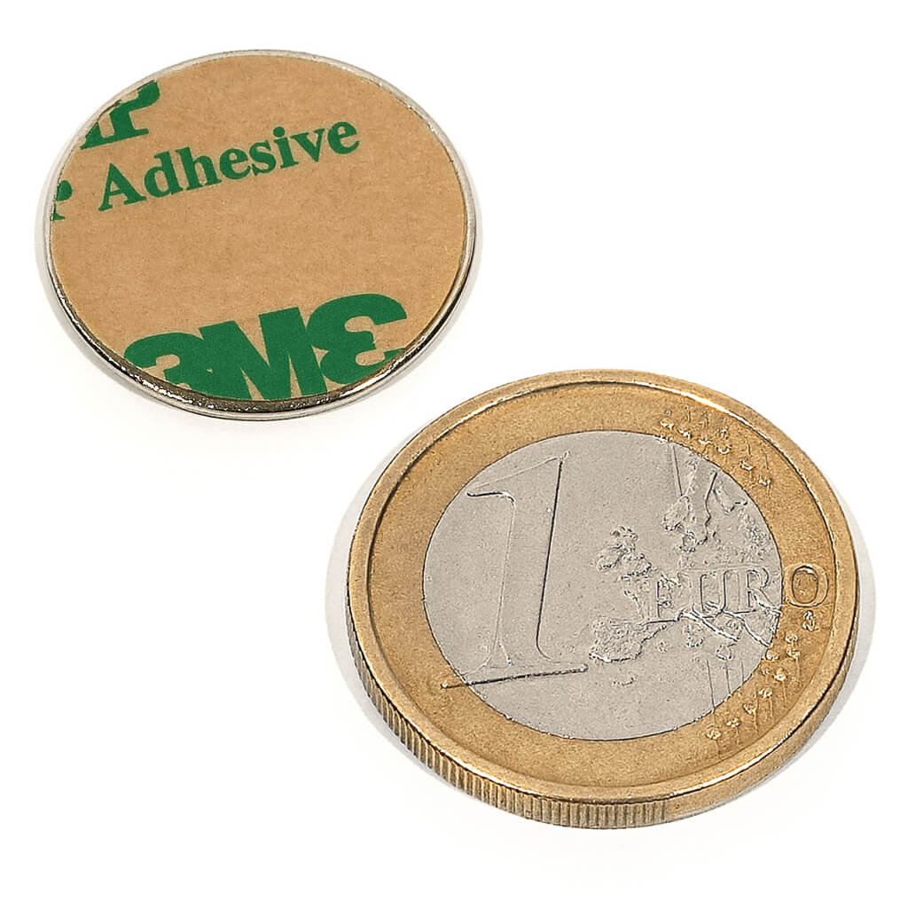 Aimant autocollant ⌀20x1mm, puissance 1.1kg 50 Aimant autocollant ⌀20x1mm, puissance 1.1kg