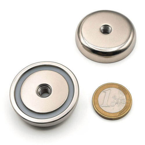 Aimant avec trou fileté Ø 42mm, puissance 50kg