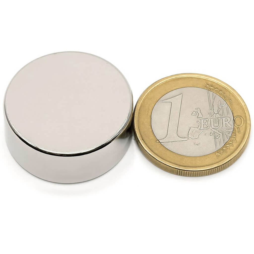 Aimant néodyme disque Ø25 x 10mm, puissance 14kg