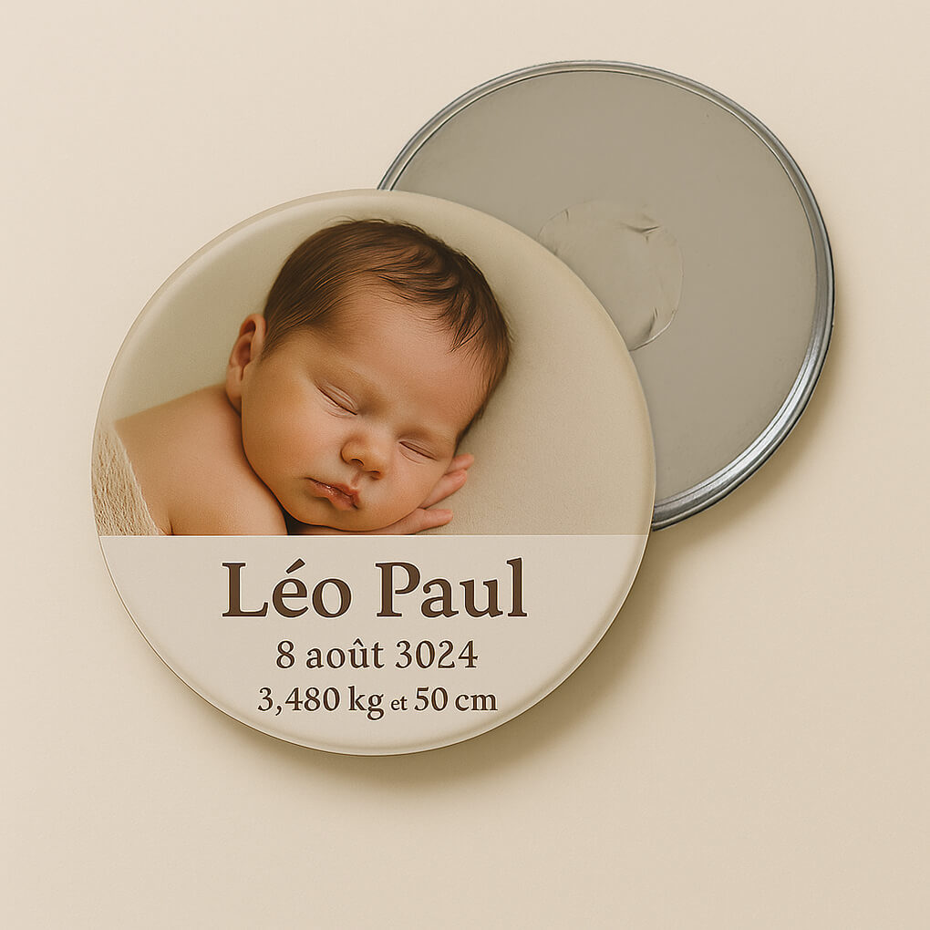 Faire-part aimanté badge 60 faire part aimanté badge naissance et mariage