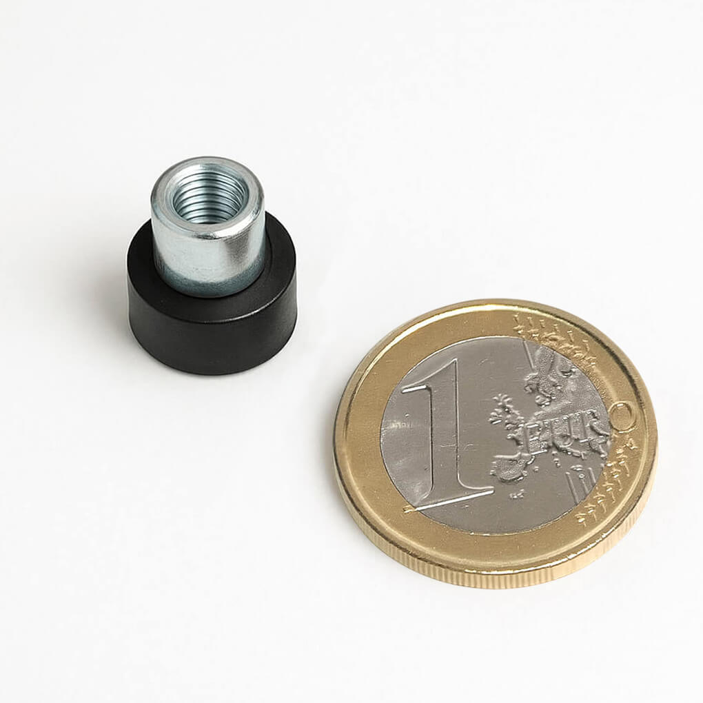Plot antiglisse Ø12mm avec téton taraudé, puissance 1.3 kg