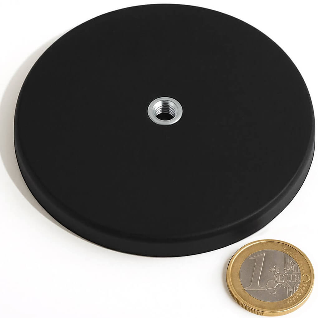 Plot antiglisse Ø88mm avec trou fileté, puissance 42 kg