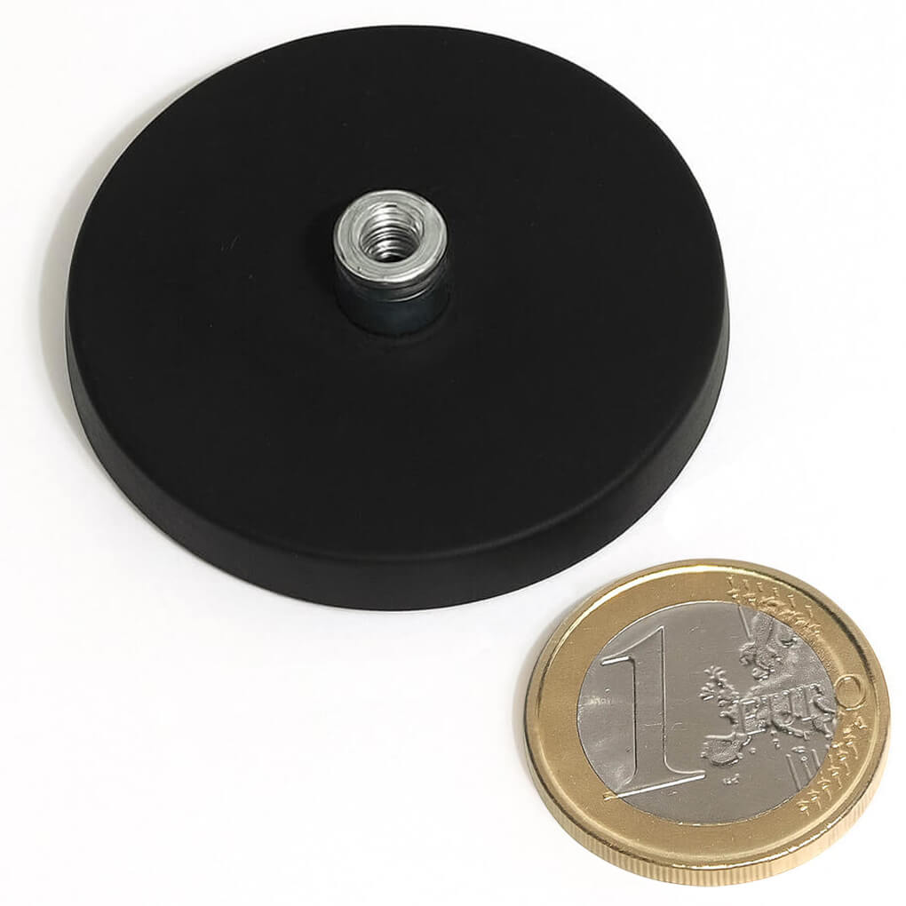 Plot antiglisse Ø43mm avec téton taraudé, puissance 8 kg