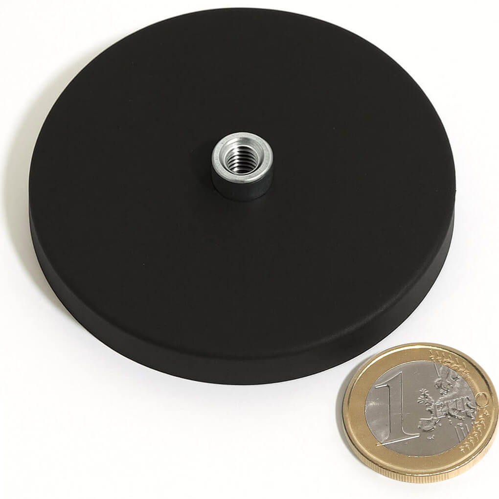 Plot antiglisse Ø66mm avec téton taraudé, puissance 20 kg