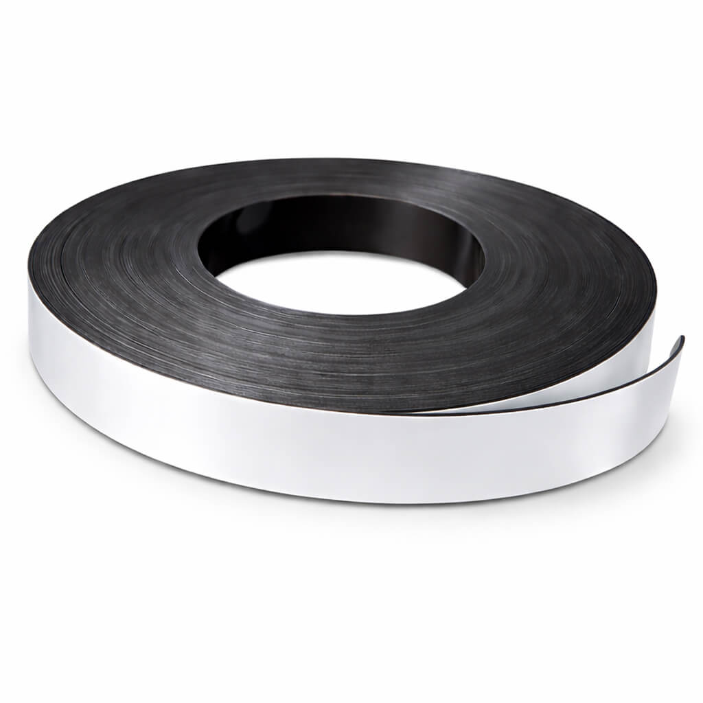 bande magnétique pvc blanc isotropic 39mm x 2mm x 50 mètres