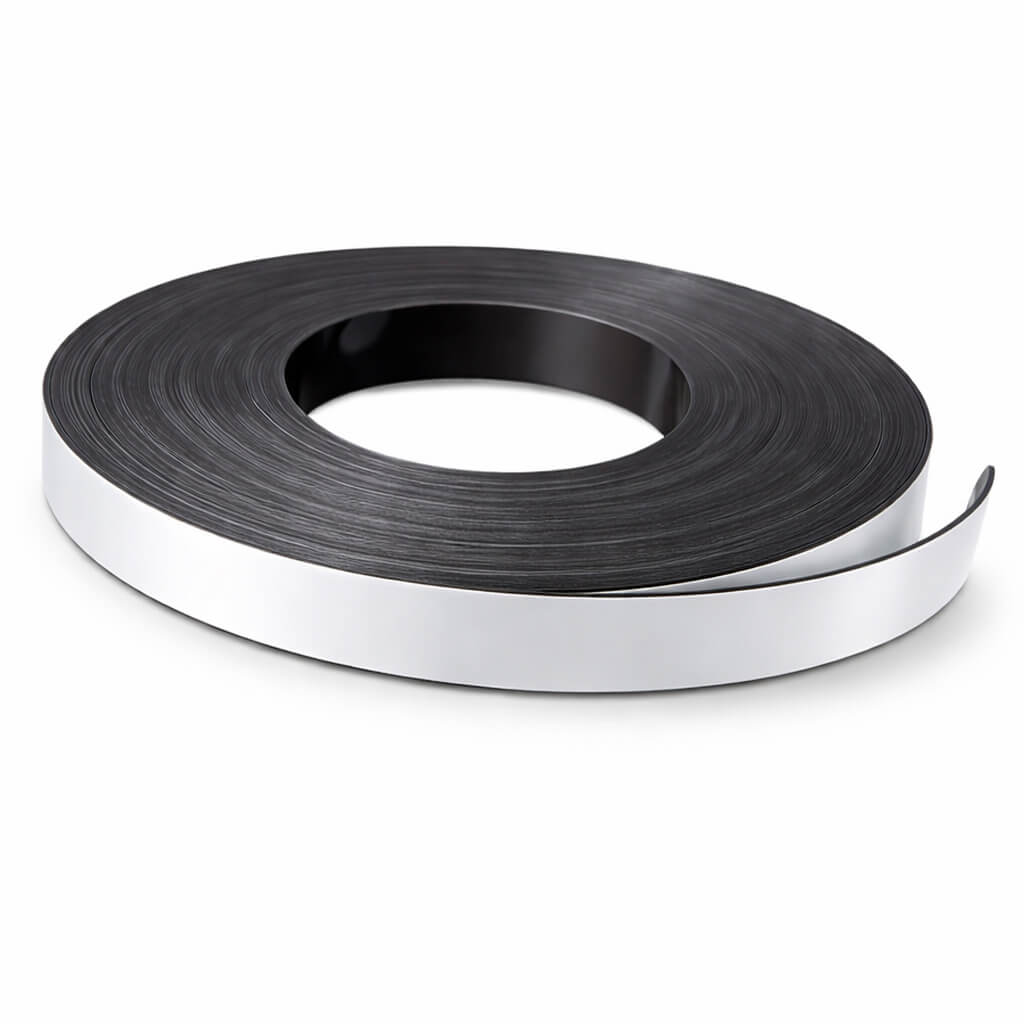 bande magnétique pvc blanc isotropic 26mm x 1.3mm x 50 mètres