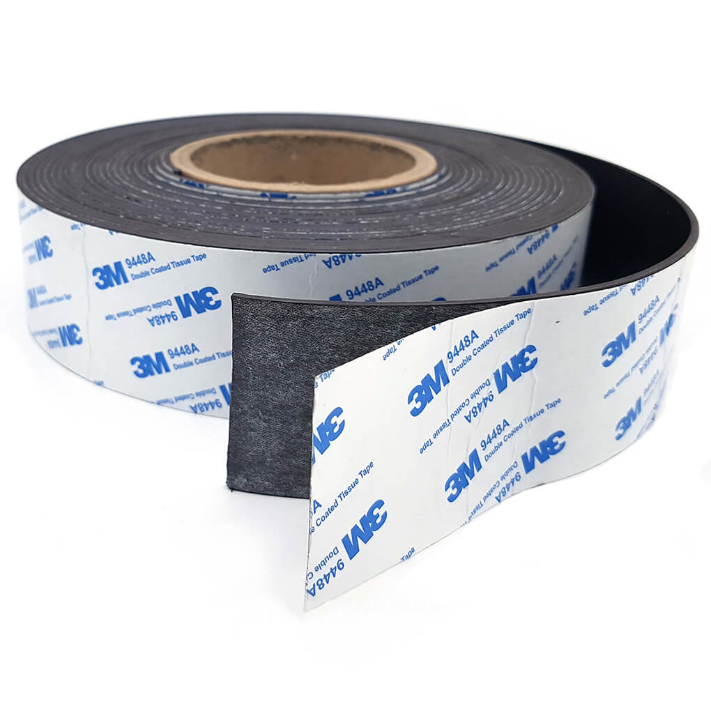 Bande magnétique autocollante 50mm x 2mm x 10mètres adhésif 3M