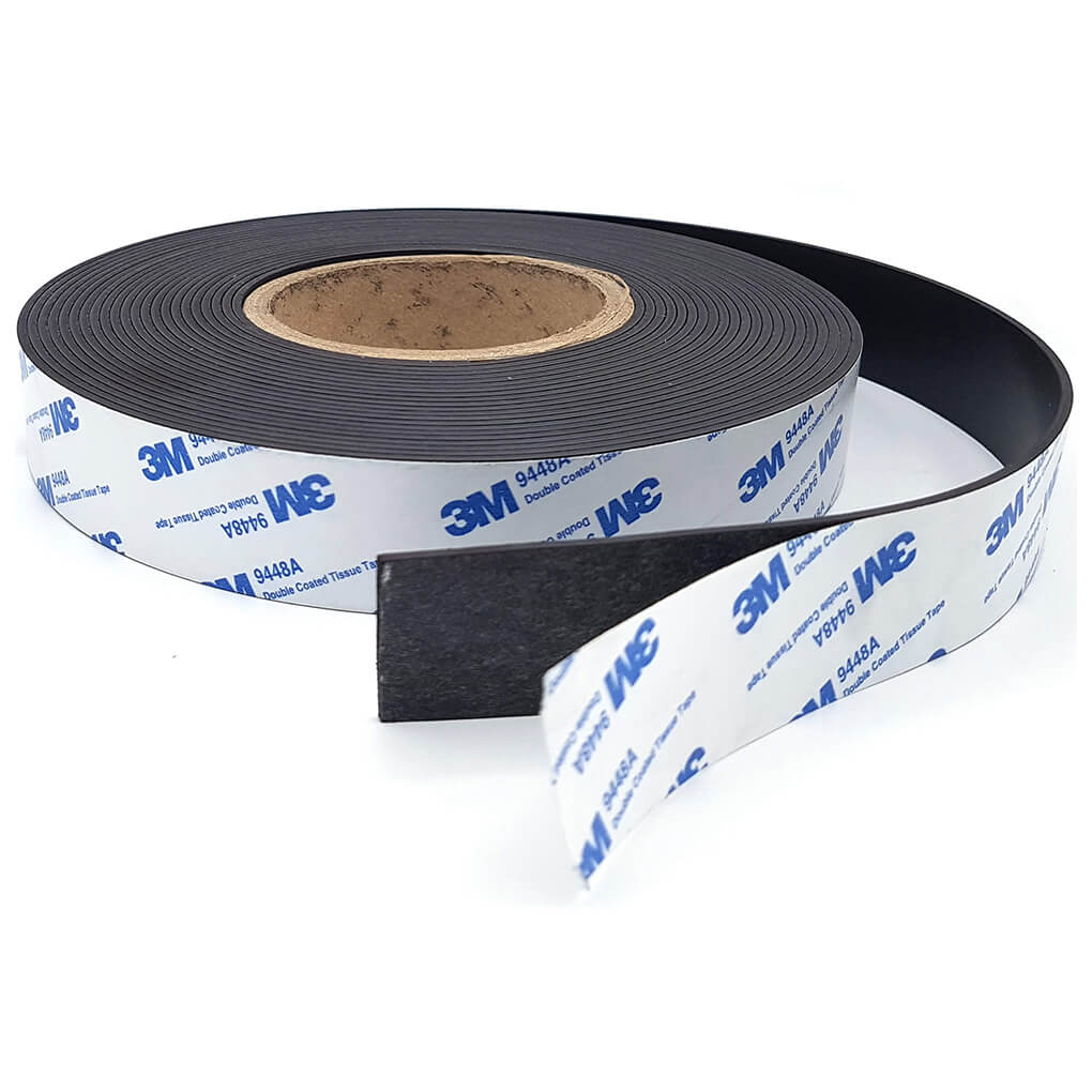 Bande magnétique autocollante 30mm x 2mm x 10mètres adhésif 3M