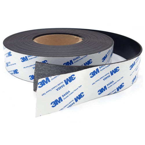 Bande magnétique autocollante 40mm x 2mm x 10mètres adhésif 3M