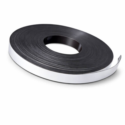 bande magnétique pvc blanc isotropic 20mm x 2mm x 50 mètres