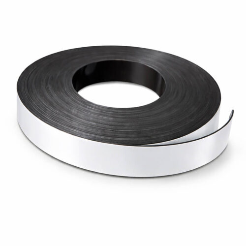 bande magnétique pvc blanc isotropic 39mm x 1.3mm x 50 mètres